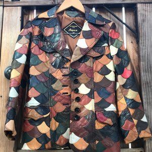 One of A Kind VINTAGE Aegean patchwork leather jacket
